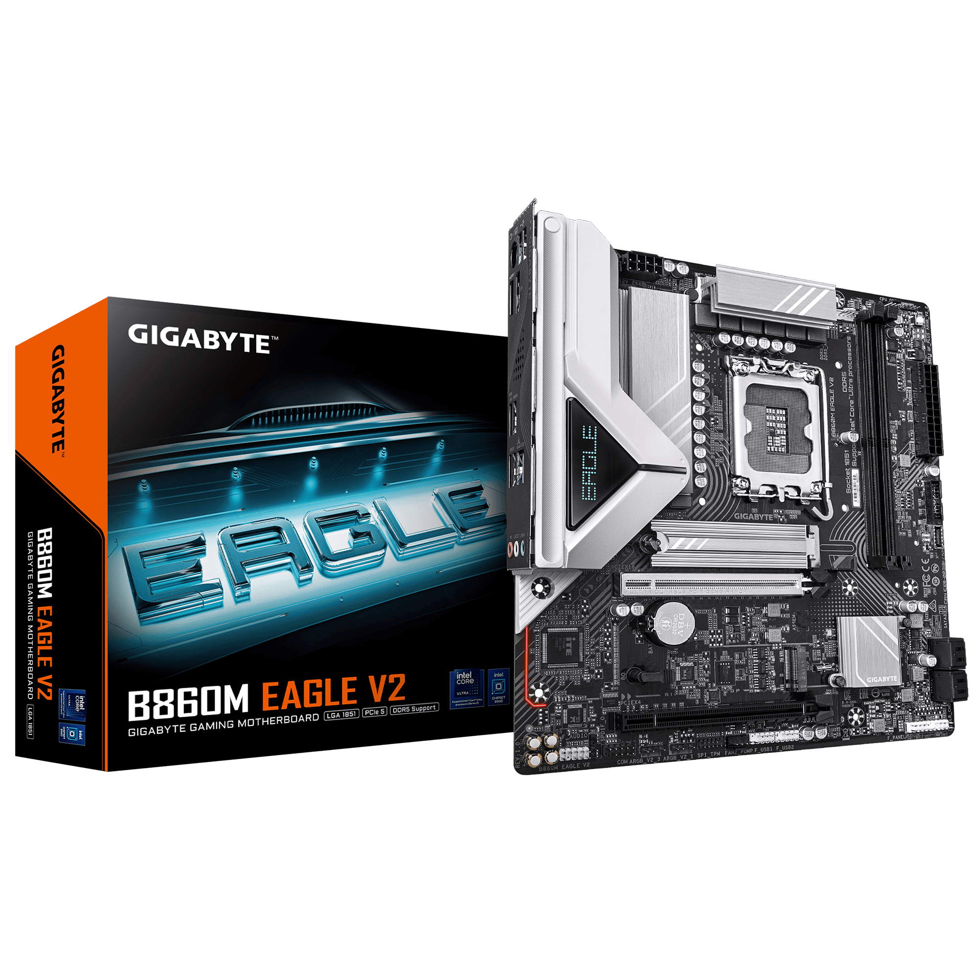 לוח למעבד דור 15 Gigabyte B860M EAGLE V2 M-ATX 2.5GB LAN